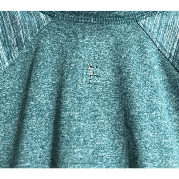 DANSKIN NOW Semi-Fitted L/S Activewear Shirt 1/4 Zip 2 Tone Teal Sz S - Picture 5 of 7